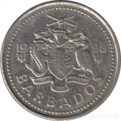 Монета. Барбадос. 10 центов 1998 год.