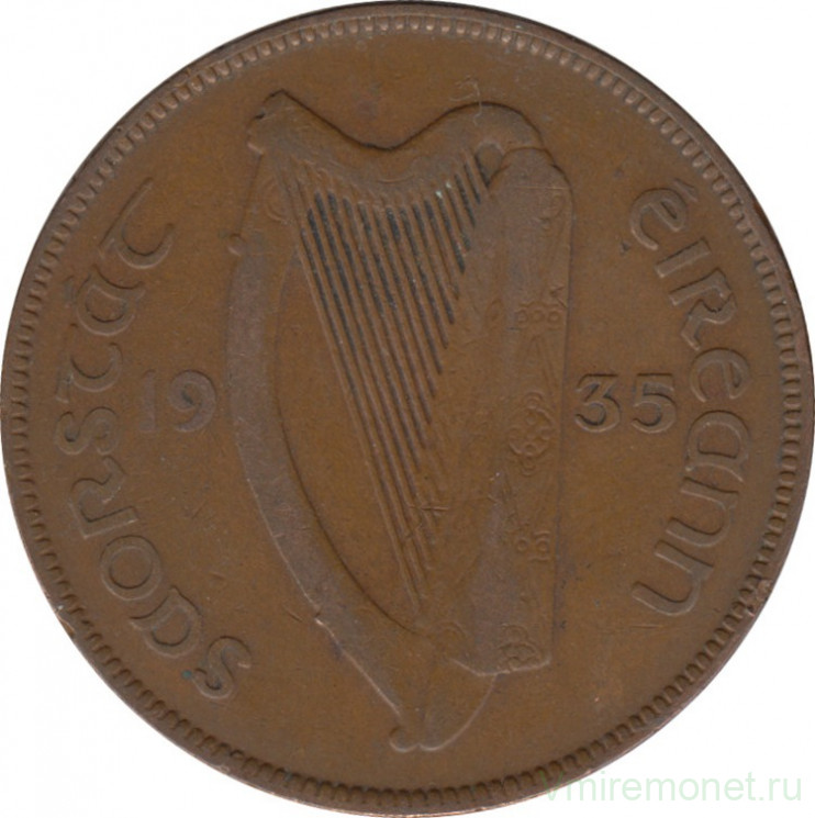 Монета. Ирландия. 1 пенни 1935 год.