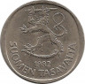 Аверс.Монета. Финляндия. 1 марка 1982 год.