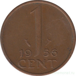 Монета. Нидерланды. 1 цент 1956 год.