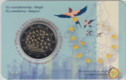 Монета. Бельгия. 2 евро 2024 год. Председательство Бельгии в Европейском Союзе. Коинкарта Belgie.