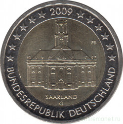 Монета. Германия. 2 евро 2009 год. Саар (G).