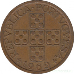 Монета. Португалия. 50 сентаво 1969 год.