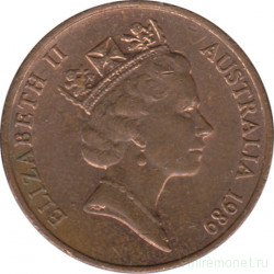 Монета. Австралия. 2 цента 1989 год.