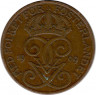 Монета. Швеция. 5 эре 1909 год (малый крест).