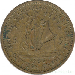 Монета. Британские Восточные Карибские территории. 5 центов 1956 год.