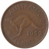 Монета. Австралия. 1 пенни 1952 год. Без точки после "AUSTRALIA".