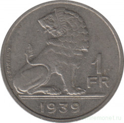 Монета. Бельгия. 1 франк 1939 год. BELGIQUE-BELGIE.