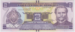 Банкнота. Гондурас. 2 лемпиры 2014 год.
