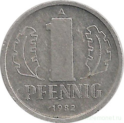 Монета. ГДР. 1 пфенниг 1982 год.