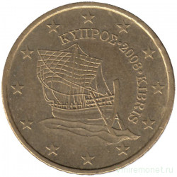 Монета. Кипр. 50 центов 2008 год.