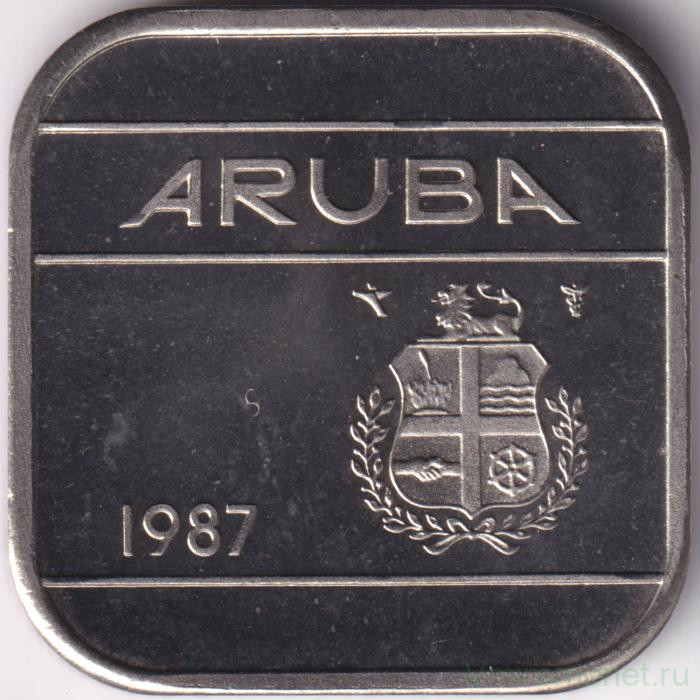 Монета. Аруба. 50 центов 1987 год.