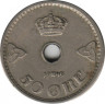  Монета. Норвегия. 50 эре 1946 год. ав.