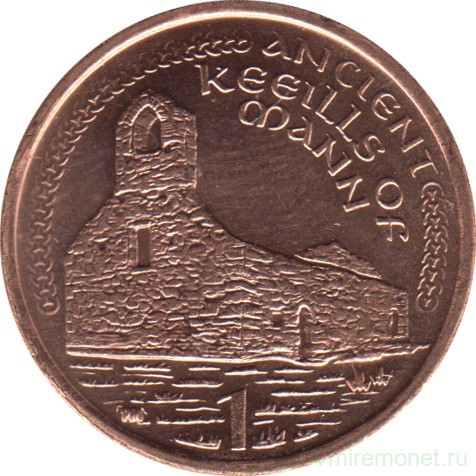 Монета. Великобритания. Остров Мэн. 1 пенни 2002 год. АА.