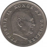  Монета. Дания. 1 крона 1972 год. рев.