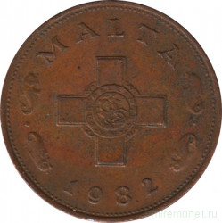 Монета. Мальта. 1 цент 1982 год.