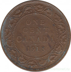 Монета. Канада. 1 цент 1918 год.