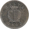Аверс. Монета. Мальта. 2 цента 2002 год.