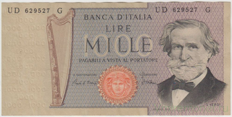 Банкнота. Италия. 1000 лир 1980 год, февраль. Тип 101g.
