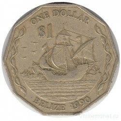 Монета. Белиз. 1 доллар 1990 год.