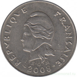 Монета. Французская Полинезия. 10 франков 2008 год.