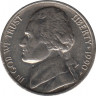 Монета. США. 5 центов 1990 год. Монетный двор P. ав.