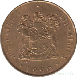 Монета. Южно-Африканская республика (ЮАР). 2 цента 1990 год. Старый тип.