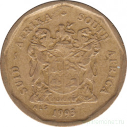 Монета. Южно-Африканская республика (ЮАР). 10 центов 1993 год.