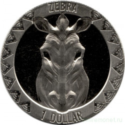 Монета. Сьерра-Леоне. 1 доллар 2022 год. Зебра.