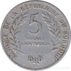 Монета. Бурунди. 5 франков 1968 год.