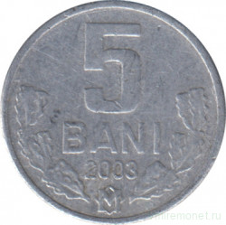 Монета. Молдова. 5 баней 2003 год.