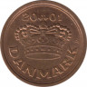 Монета. Дания. 25 эре 2001 год. ав.