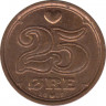 Монета. Дания. 25 эре 2001 год. рев.