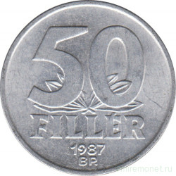 Монета. Венгрия. 50 филлеров 1987 год.