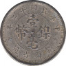 Монета. Китай. Провинция Юннань. 10 центов 1923 год. Рубчатый гурт. рев.