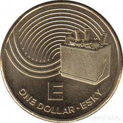Монета. Австралия. 1 доллар 2019 год.  Английский алфавит. Буква "E".