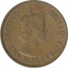 Монета. Гонконг. 10 центов 1956 год. рев.