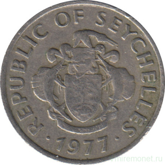 Монета. Сейшельские острова. 25 центов 1977 год.