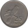 Монета. Сейшельские острова. 25 центов 1977 год. рев.