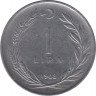 Монета. Турция. 1 лира 1968 год. ав.