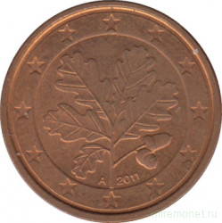 Монета. Германия. 1 цент 2011 год. (A).
