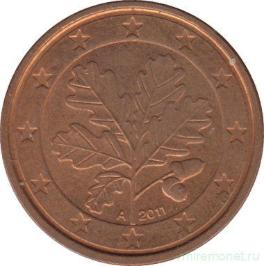 Монета. Германия. 1 цент 2011 год. (A).