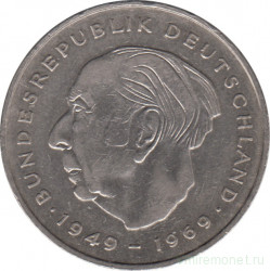 Монета. ФРГ. 2 марки 1987 год. Теодор Хойс. Монетный двор - Мюнхен (D).