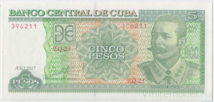 Банкнота. Куба. 5 песо 2017 год.