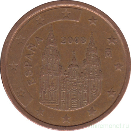 Монета. Испания. 2 цента 2008 год.