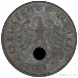 Монета. Германия. Третий Рейх. 1 рейхспфенниг 1942 год. Монетный двор - Мюльденхаттен (E).