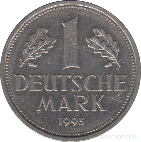 Монета. ФРГ. 1 марка 1993 год. Монетный двор - Мюнхен (D).