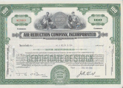 Акция. США. "AIR REDUCTION COMPANY, INCORPORATED". 100 акций 1956 год.