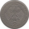 Монета. ФРГ. 2 марки 1984 год. Конрад Аденауэр. Монетный двор - Штутгарт (F). рев.