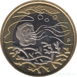 Монета. Финляндия. 5 евро 2014 год. Северная природа - вода.